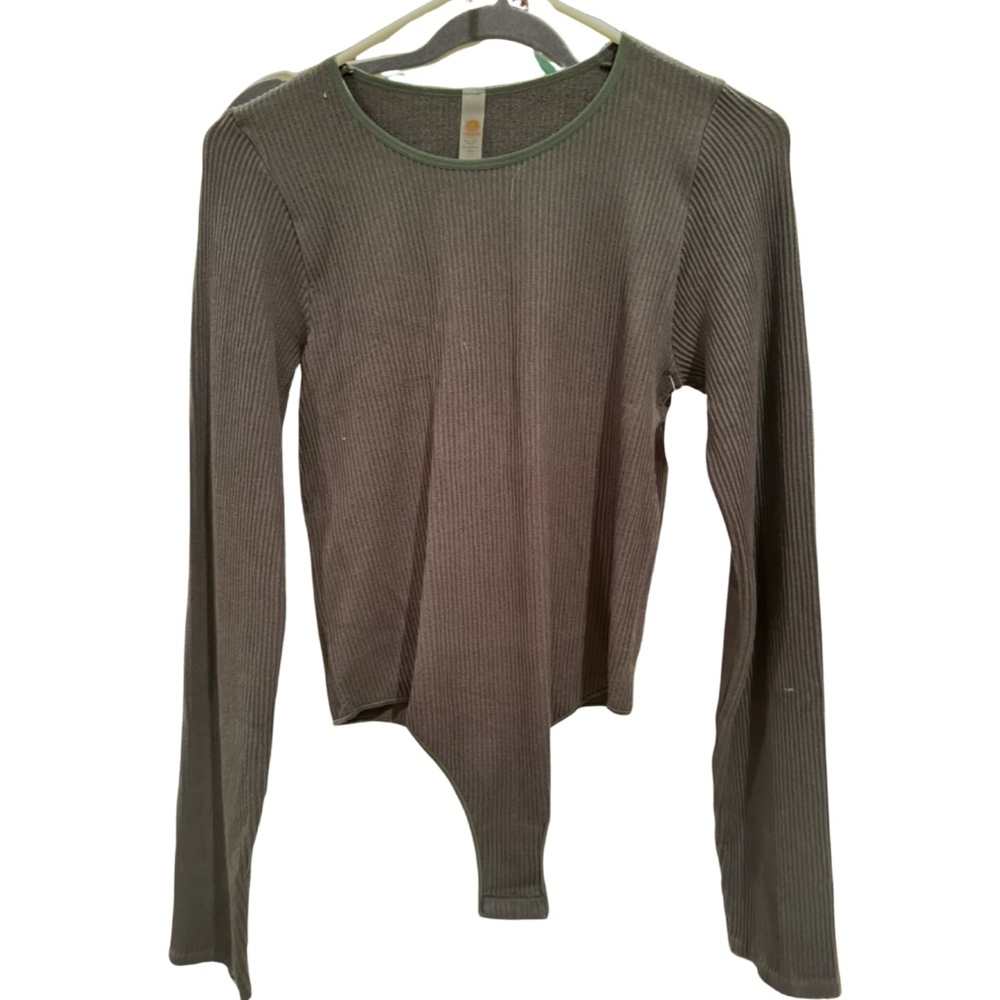 Mono B Dark Green Long Sleeve Body Suit